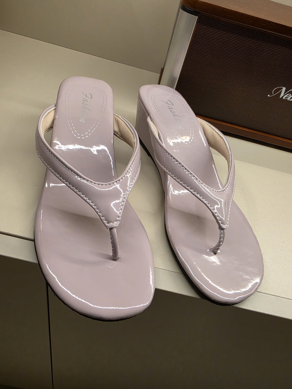 Unbranded Pale Pink Patent Thong Sandals